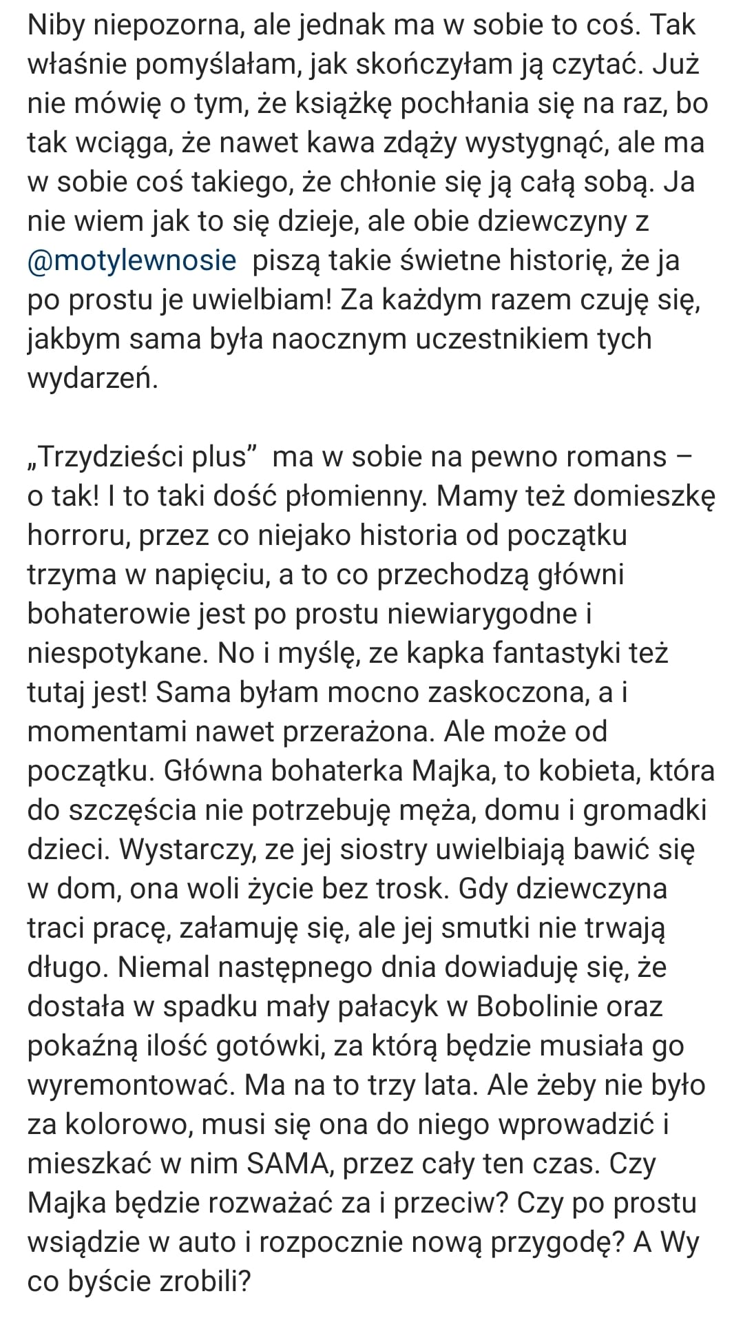 opinia o Trzydzieści plus od @Justus_reads